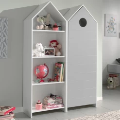 Armoire Casami + Bibliothèque Casami- Blanc/gris