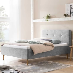 Lit Rembourré Nils 140x200cm - Gris