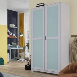 Armoire D'enfant Prati Salvia | 92 X 59.5 X 205 | Bois Aggloméré | Multicolore