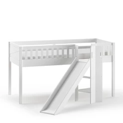 Lit Mi-hauteur Scottie 90x200 Cm Avec Toboggan, Rideau De Jeu Astronautes Et Tunnel De Lit-blanc -Magasin De Meubles Ontwerp zonder titel 2023 09 28T114147.977 d74d