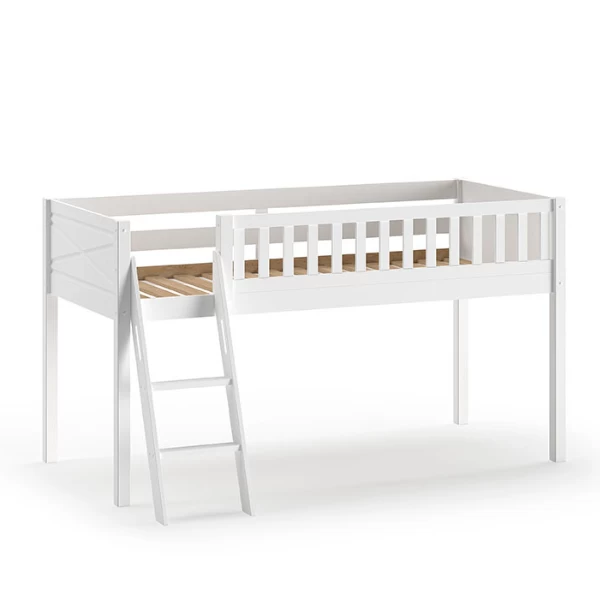 Lit Mi-hauteur Scottie 90x200 Cm-blanc 4 Lit Mi-hauteur Scottie 90x200 Cm-blanc – Image 4