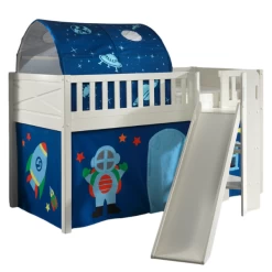 Lit Mi-hauteur Scottie 90x200 Cm Avec Toboggan, Rideau De Jeu Astronautes Et Tunnel De Lit-blanc -Magasin De Meubles Ontwerp zonder titel 2023 10 02T112835.606 d288