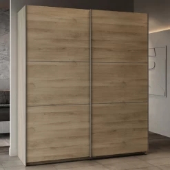 Penderie Spectre 178cm Avec Portes Coulissantes - Chêne