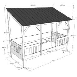 Lit Cabane Malia Avec Sommier à Lattes 90x200 - Toit Blanc -Magasin De Meubles Ontwerp zonder titel 2023 10 19T113905.636 922f