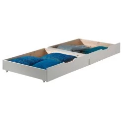 Lit Superposé Claire 160cm Avec Deux Tiroirs - Blanc -Magasin De Meubles PIBELA14 01 239f