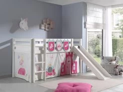 Lit Mi-hauteur Astrid Avec Tente Et Sacs De Rangement Princess II - Blanc -Magasin De Meubles PICOHSGB14022 7cfb