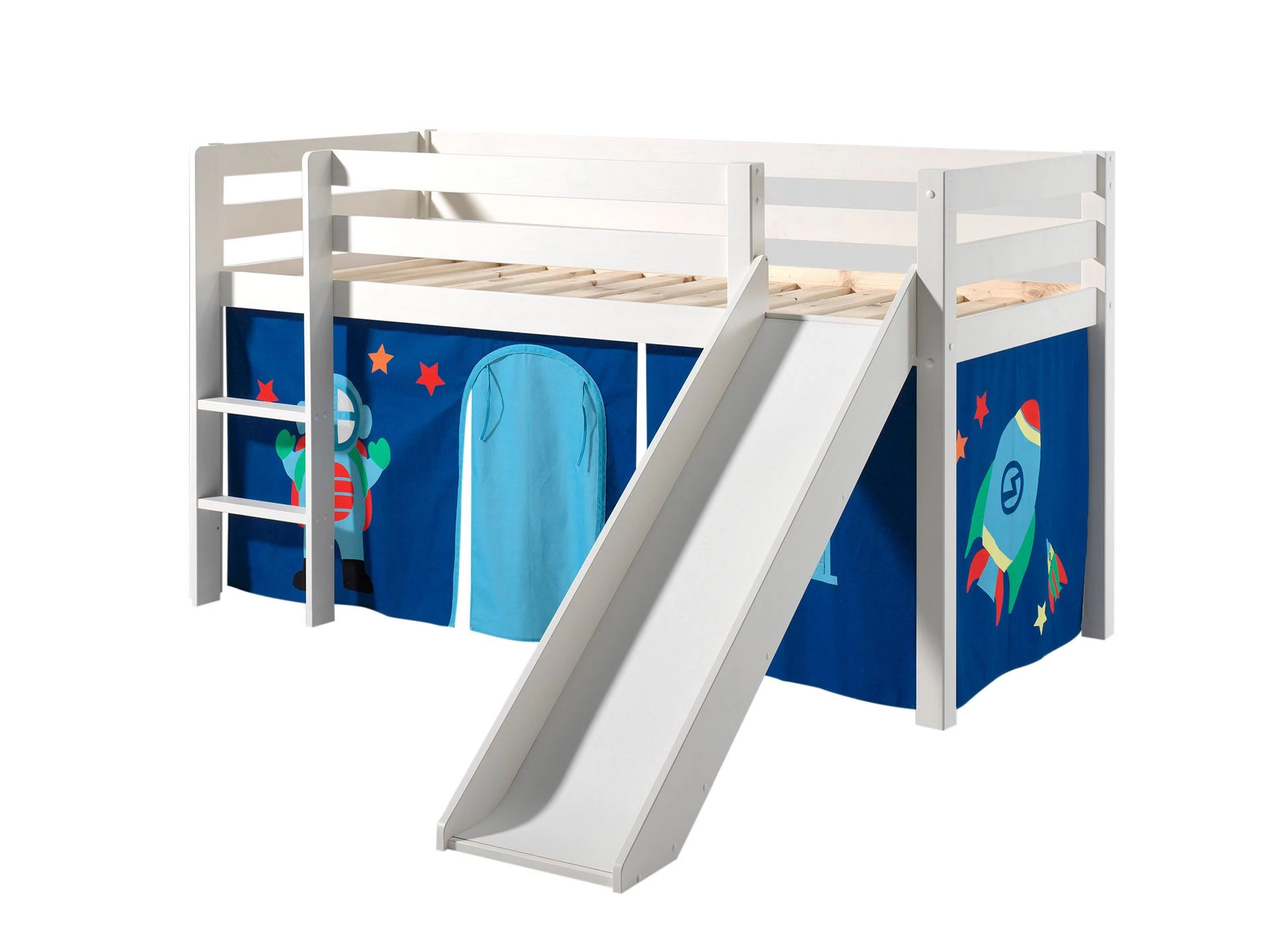 Lit Mi-hauteur Astrid Blanc Avec Toboggan - Astro 2 Lit Mi-hauteur Astrid Blanc Avec Toboggan - Astro – Image 2