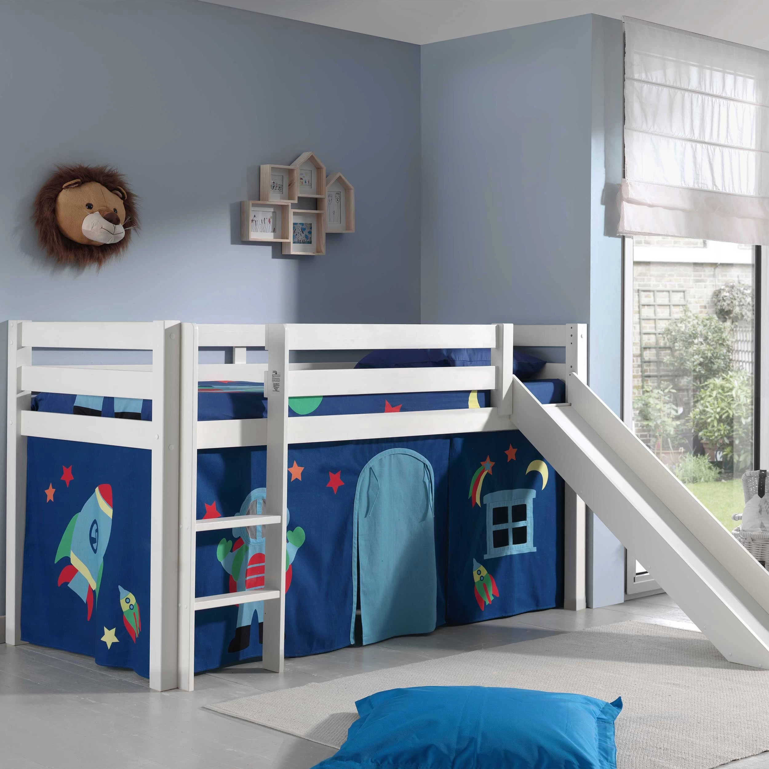 Lit Mi-hauteur Astrid Blanc Avec Toboggan - Astro 1 Lit Mi-hauteur Astrid Blanc Avec Toboggan - Astro