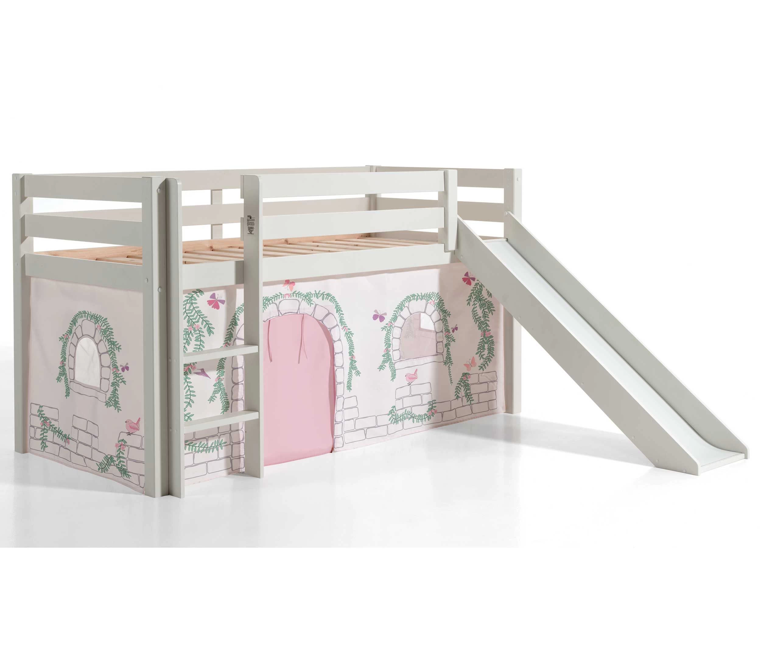 Lit Mi-hauteur Astrid Blanc Avec Toboggan - Birdy 2 Lit Mi-hauteur Astrid Blanc Avec Toboggan - Birdy – Image 2