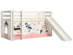 Lit Mi-hauteur Avec Toboggan Astrid Avec Tente De Lit Princess Sophie - Blanc -Magasin De Meubles PICOHSGB14512 01 a66a