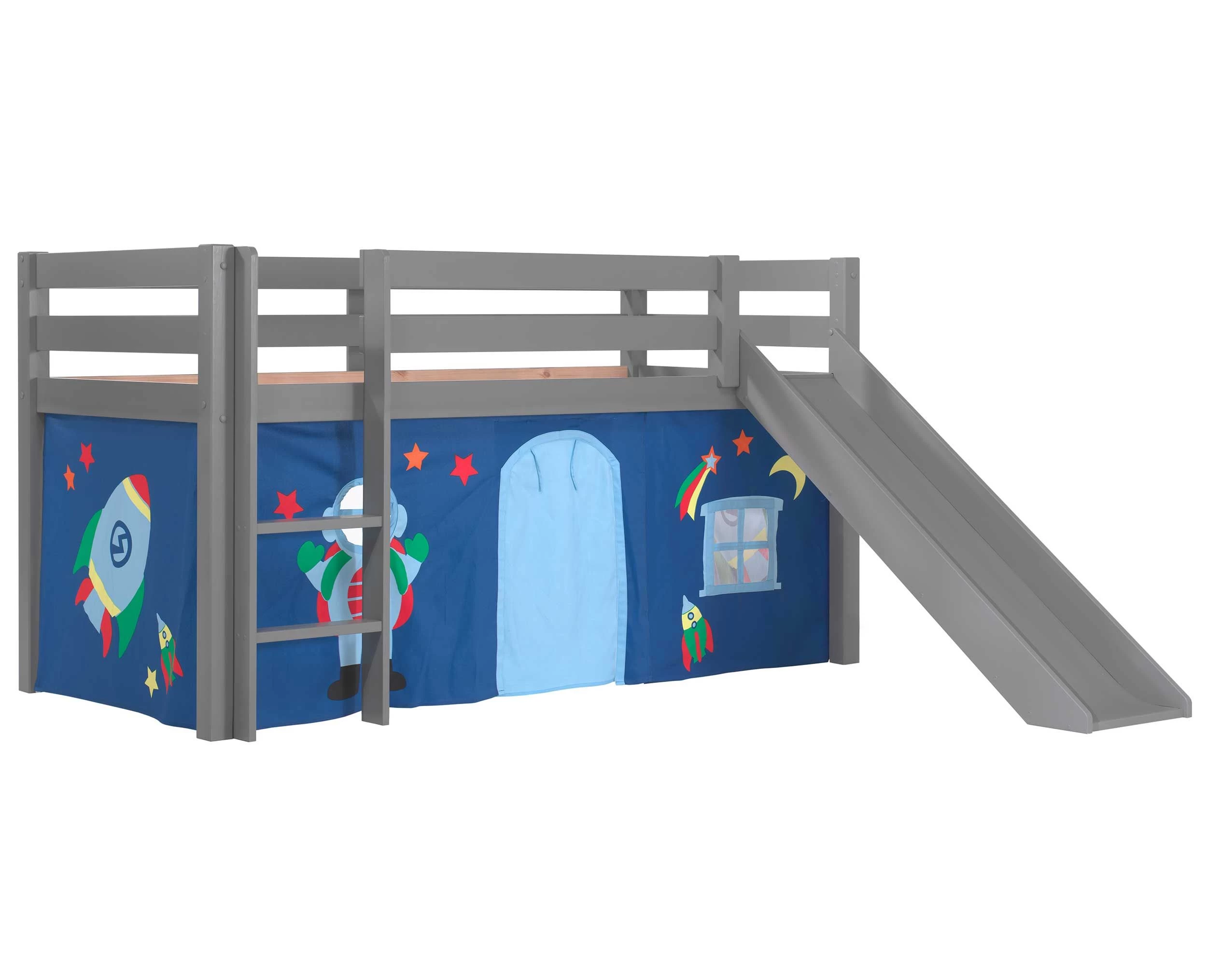 Lit Mi-hauteur Astrid Gris Avec Toboggan - Astro 2 Lit Mi-hauteur Astrid Gris Avec Toboggan - Astro – Image 2