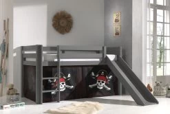 Lit Mi-hauteur Avec Toboggan Astrid Avec Tente De Lit Caribbean Pirates - Gris 10 Lit Mi-hauteur Avec Toboggan Astrid Avec Tente De Lit Caribbean Pirates - Gris -Magasin De Meubles PICOHSGB17511 03 aeae