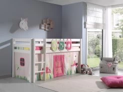 Lit Mi-hauteur Charlotte Avec Tente Et Sacs De Rangement Spring - Blanc 5 Lit Mi-hauteur Charlotte Avec Tente Et Sacs De Rangement Spring - Blanc -Magasin De Meubles PICOHSZG14012 af00