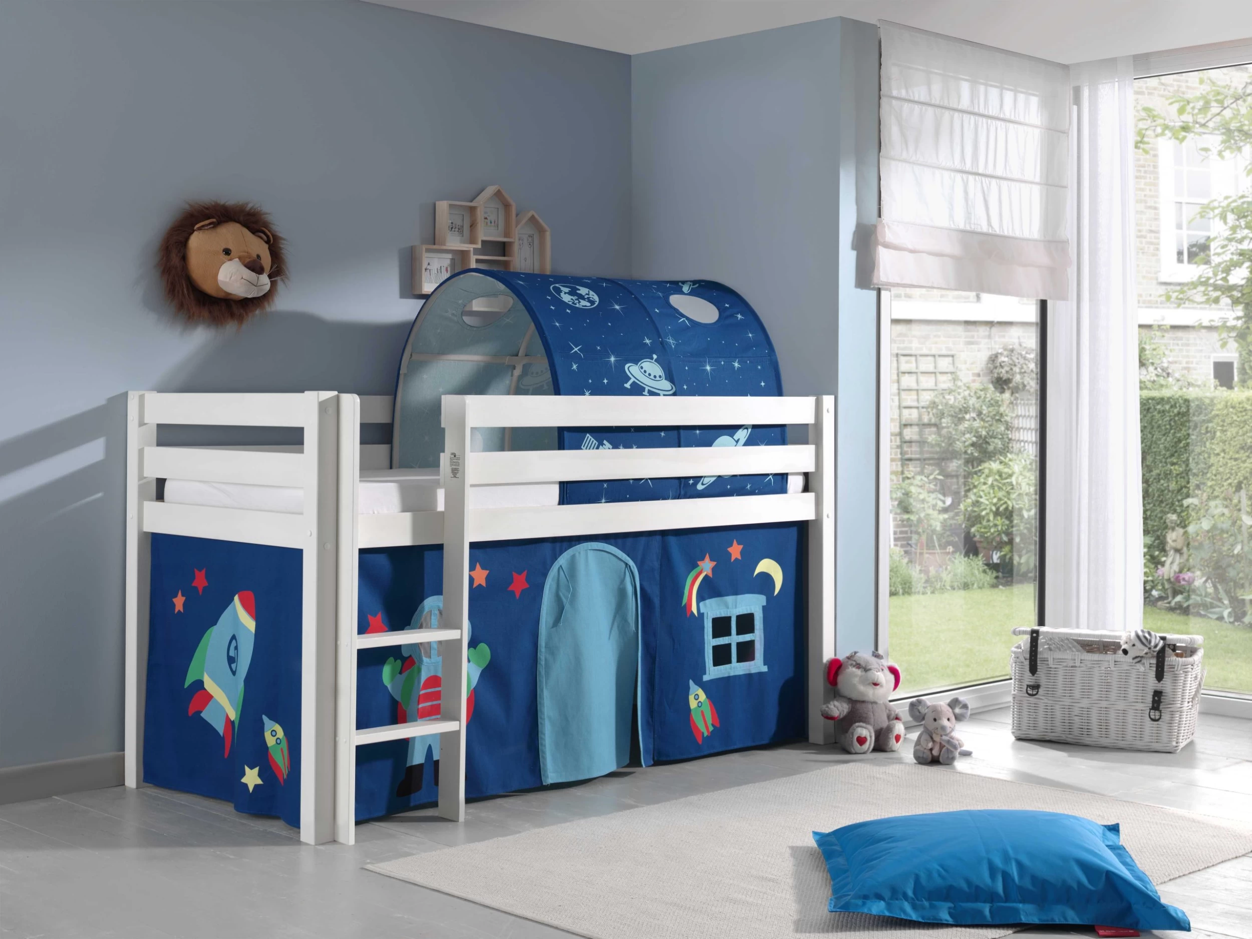 Lit Mi-hauteur Charlotte Avec Tente Et Tunnel De Lit Astro - Blanc 3 Lit Mi-hauteur Charlotte Avec Tente Et Tunnel De Lit Astro - Blanc – Image 3
