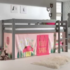 Lit Mi-hauteur Charlotte Avec Tente De Lit Spring - Grijs