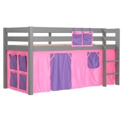 Lit Mi-hauteur Charlotte Avec Tente De Lit Bella - Gris -Magasin De Meubles PICOHSZG1774 INF 0378