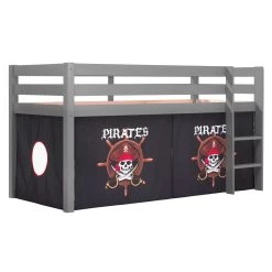 Lit Mi-hauteur Charlotte Avec Tente De Lit Pirates - Gris -Magasin De Meubles PICOHSZG1777 INF 99c9