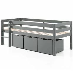 Lit Mi-hauteur Pip Avec 3 Tiroirs 90 X 200 Bois De Pin - Gris -Magasin De Meubles PICOMSLD7017 01 8353