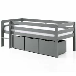 Lit Mi-hauteur Pip Avec 3 Tiroirs 90 X 200 Bois De Pin - Gris -Magasin De Meubles PICOMSLD7017 03 91a1