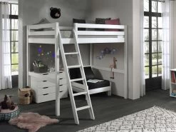 Lit Mezzanine Claire 140x200 Avec Canapé-lit Et Chiffonnier - Blanc -Magasin De Meubles PICOMZ141434 02 cad3
