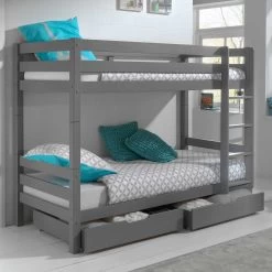 Lit Superposé Claire 160cm Avec Deux Tiroirs - Gris -Magasin De Meubles PICOSB16LA17 01A 4fee