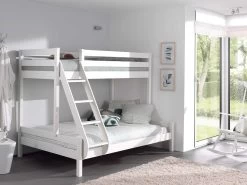 Lit Superposé Triple Pour 3 Personnes Bois - Blanc -Magasin De Meubles PISBMA14a db3c