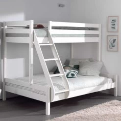 Lit Superposé Triple Pour 3 Personnes Bois - Blanc -Magasin De Meubles PISBMA14b ad89 1