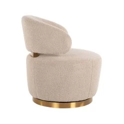 RICHMOND Fauteuil Pivotant Maxime En Tissu Teddy - Sable/or -Magasin De Meubles S4546 SAND FURRY 2 d713