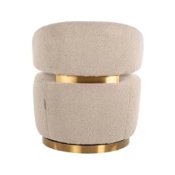 RICHMOND Fauteuil Pivotant Maxime En Tissu Teddy - Sable/or -Magasin De Meubles S4546 SAND FURRY 3 0bf0