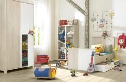 Lit Bébé Binno 70x140 Avec 2 Pans De Lit - Pin Blanchi/blanc -Magasin De Meubles SACHA 15 02 e689