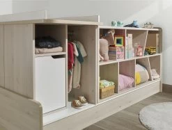 Lit Extensible Binno Avec Armoires - Pin Blanchi/blanc -Magasin De Meubles SACHA 16 04 82dd