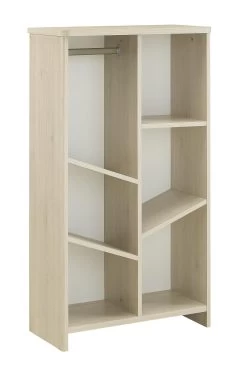 Armoire Binno 4 étagères 1 Tringle - Pin Blanchi/blanc -Magasin De Meubles SACHA POK 326 fed3
