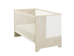 Lit Bébé Binno 70x140 Avec 2 Pans De Lit - Pin Blanchi/blanc -Magasin De Meubles SACHA POK 702 3734