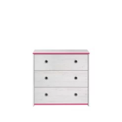 Commode Smiley 79cm à 3 Tiroirs - Blanc/rose Ou Blanc/bleu -Magasin De Meubles SMOOZY 2223 CO3T F 20191119000216 8f67