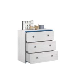 Commode Smiley 79cm à 3 Tiroirs - Blanc/rose Ou Blanc/bleu -Magasin De Meubles SMOOZY 2223 CO3T G OUV C 20191119000314 510d