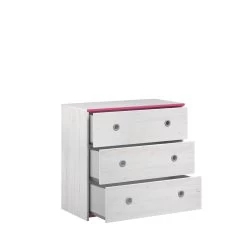 Commode Smiley 79cm à 3 Tiroirs - Blanc/rose Ou Blanc/bleu -Magasin De Meubles SMOOZY 2223 CO3T OUV C 20191119000234 228c
