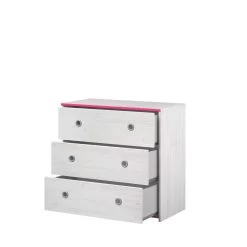 Commode Smiley 79cm à 3 Tiroirs - Blanc/rose Ou Blanc/bleu -Magasin De Meubles SMOOZY 2223 CO3T OUV D 20191119000347 de7d