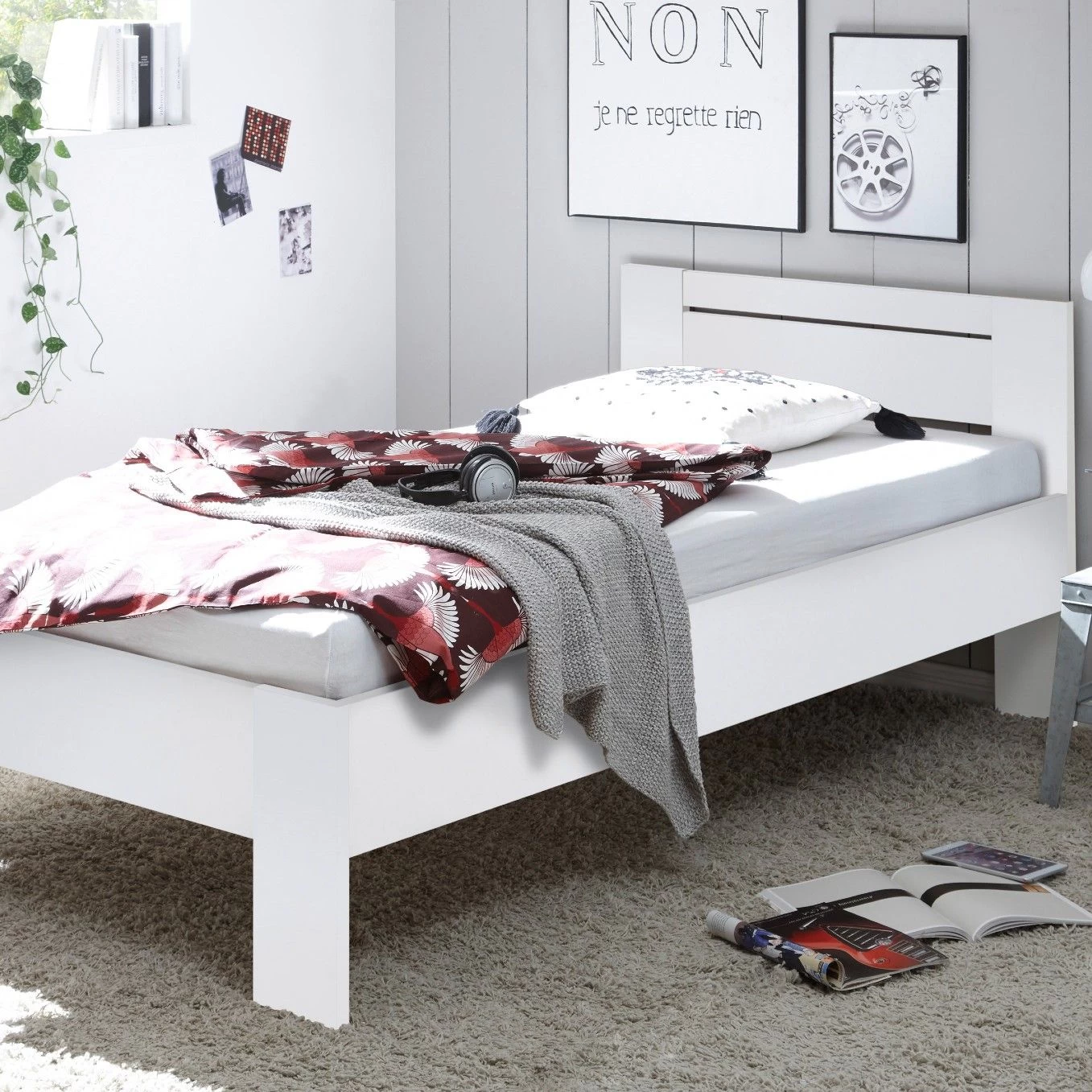 Lit Simple Sartre 90x200 - Blanc 1 Lit Simple Sartre 90x200 - Blanc