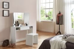 FMD Coiffeuse Schminki - Blanc -Magasin De Meubles Schminki Milieu fc14