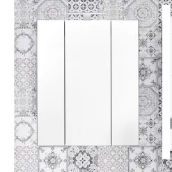 Set-One Armoire De Toilette En Argent Fumé - 6 étagères, Assemblage Facile