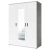Armoire Soma 150cm Avec 3 Portes & Miroir - Blanc/béton