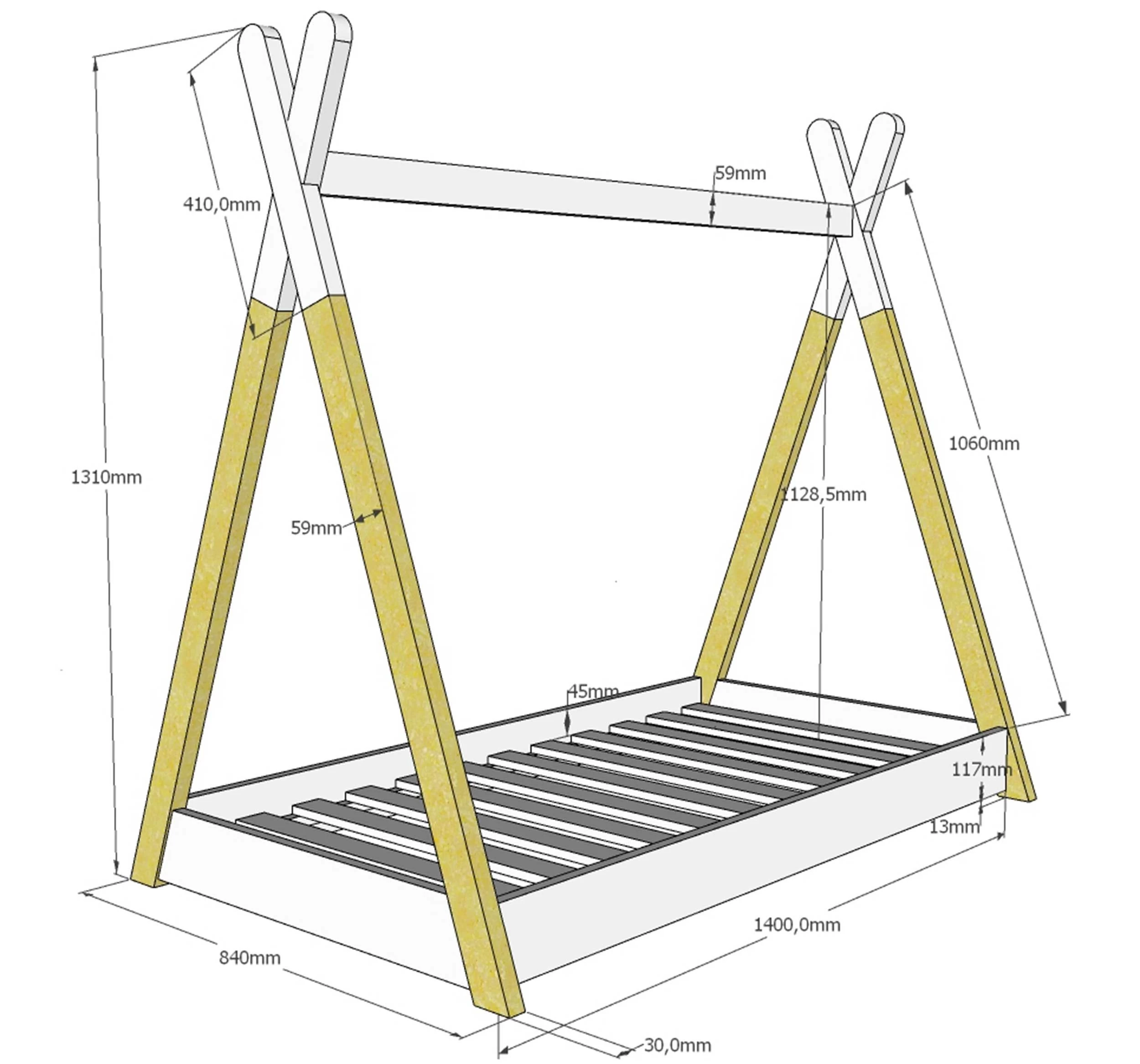 Lit Junior Tipi 70x140 3 Lit Junior Tipi 70x140 – Image 3