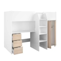 Lit Mi-hauteur Neda 90x200cm - Blanc/décor De Chêne -Magasin De Meubles TOM 2360 COMB OUV C 83c3