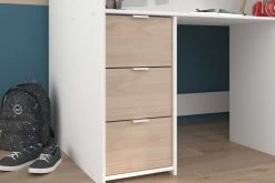 Lit Mi-hauteur Neda 90x200cm - Blanc/décor De Chêne -Magasin De Meubles TOM G 2360 COMB DETTIRO e566