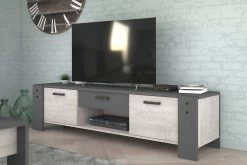 Meuble TV Vienna 180cm Industriel - Gris