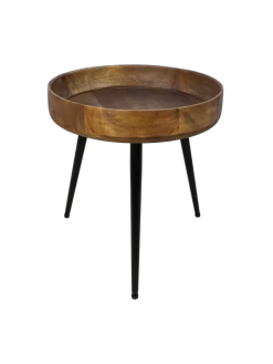 Table D'appoint Ventura ø40cm Bois De Manguier/fer - Naturel -Magasin De Meubles VENTURA40NA 4 39b7
