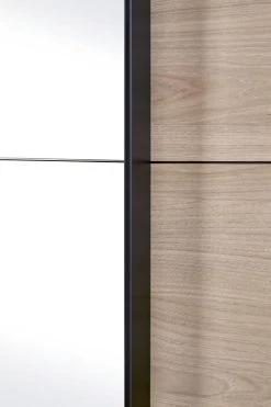 Armoire Lavio 253cm Avec Miroir - Décor Chêne/noir -Magasin De Meubles VIOLA KL3S detai fee5