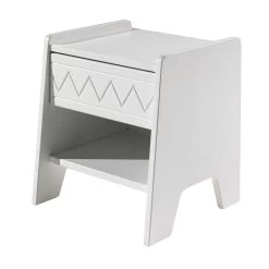 Table De Chevet Willemina 40x40x45cm Avec Tiroir - Blanc -Magasin De Meubles WYNA1114 01 70fd