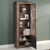Georgia Tobacco Oak Display Cabinet - Stylish Storage Solution" (en Anglais)