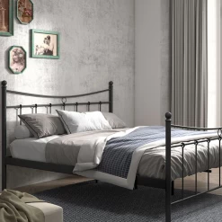 Lit Liza 160x200 Avec Sommier à Lattes - Noir